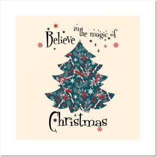 Christmas tree Holiday Candy Cane Snowflake Posters and Art